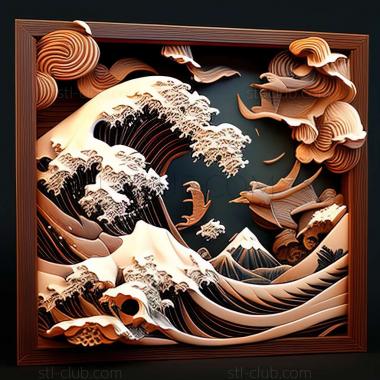 3D model Katsushika Hokusai (STL)